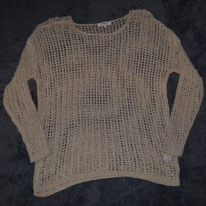 Umgee cream crochet cut out long sleeve top, hollow cover up